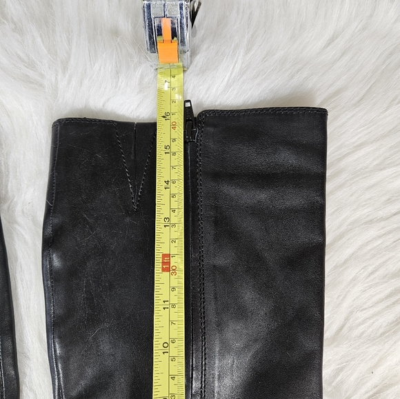Gianni Bini Black Leather Knee High Boots Block Heel Size 8.5 M - Picture 5 of 12
